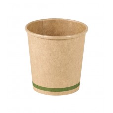 Pahare kraft natur, carton fara plastic, waterbased, 120ml/4oz, Ø 62 mm, set 50 buc